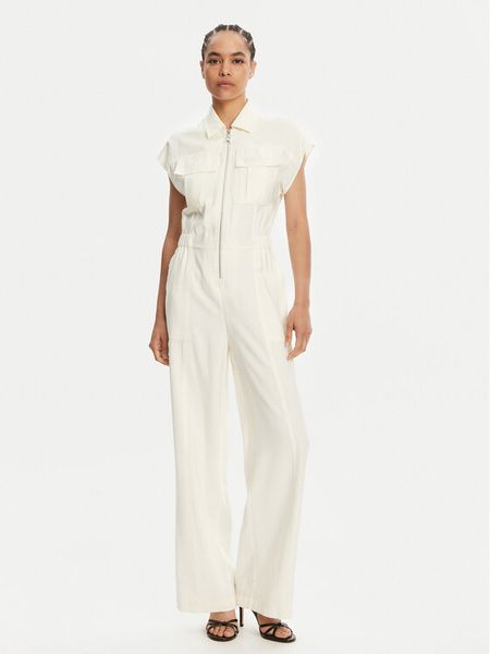 Patrizia Pepe Kombinezon 2T0072 A573 W146 Écru Regular Fit. Sukienki damskie Patrizia Pepe, bez wzorów, z wiskozy, bez kołnierzyka, bez ramiączek. Za 999.99 zł.