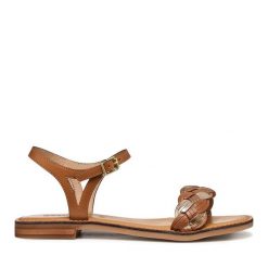 Sandały Geox. Brązowe sandały damskie Geox, bez wzorów, bez obcasa, na płaskiej podeszwie, bez zapięcia. Za 399.99 zł.