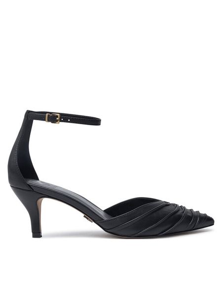 DKNY Czółenka Vanda Ankle K3432119 Czarny. Czarne czółenka damskie DKNY, bez wzorów, ze skóry, bez obcasa, bez zapięcia. Za 739.99 zł.