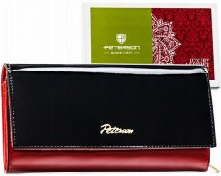 Portfel skórzany Peterson PTN 1N-409 czarny. Czarne portfele damskie Peterson, z lakierowanej skóry. Za 144.99 zł.