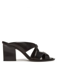 Max Mara Klapki Doublewedge 2514521112600 Czarny. Czarne klapki damskie Max Mara, bez wzorów, ze skóry, bez obcasa, bez zapięcia. Za 1,849.00 zł.