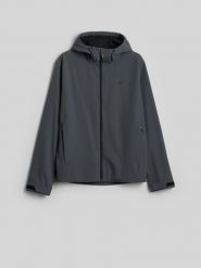 4F Kurtka softshell wiatroodporna membrana 5000 męska - szara XXL. Szare kurtki męskie 4F, m, bez wzorów, z materiału, bez kaptura, trekkingowe. Za 299.99 zł.
