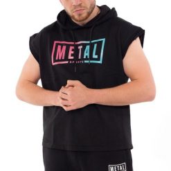 Bluza bez rękawów Metal Boxe Miami Vice. Czarne bluzy damskie METAL BOXE, bez wzorów, sportowe, bez ramiączek, bez kaptura. Za 195.50 zł.
