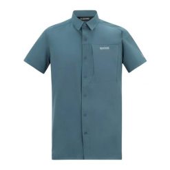 Koszula przeciw owadom Regatta Travel Light. Niebieskie koszule męskie Regatta, bez wzorów, sportowe, bez kołnierzyka, bez ramiączek. Za 249.99 zł.