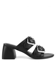 JENNY Klapki CD24022-1 Czarny. Czarne klapki damskie Jenny, bez wzorów, z materiału, bez obcasa, bez zapięcia. Za 139.99 zł.