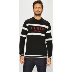 Guess Jeans - Bluza Jack. Czarne bluzy męskie Guess Jeans, l, z aplikacjami, z bawełny, bez kaptura. W wyprzedaży za 219.90 zł.