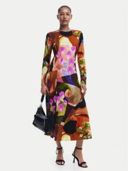 Desigual Sukienka codzienna Petals Lacroix 24WWVW18 Kolorowy Regular Fit. Sukienki damskie Desigual, na co dzień, m, bez wzorów, z wiskozy, bez kołnierzyka, bez ramiączek, proste. Za 519.99 zł.
