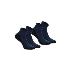 Skarpety turystyczne NH100 Mid X 2 pary. Fioletowe skarpetki damskie QUECHUA, bez wzorów, z bawełny. Za 7.99 zł.