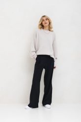 SPODNIE ALEX GRANATOWE W PASKI XS - Flawless. Niebieskie spodnie materiałowe damskie Flawless, bez wzorów, z elastanu, biznesowe, z podwyższonym stanem. Za 496.00 zł.