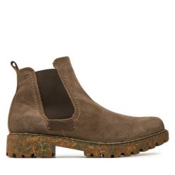 Botki Josef Seibel. Brązowe botki damskie Josef Seibel, bez wzorów, bez obcasa, na płaskiej podeszwie, bez zapięcia. Za 419.99 zł.