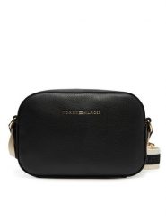 Tommy Hilfiger Torebka AW0AW17450 Czarny. Czarne listonoszki damskie Tommy Hilfiger, bez wzorów, ze skóry, bez dodatków. Za 349.99 zł.