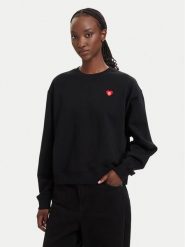 HUGO Bluza Deroxina 7 50555808 Czarny Relaxed Fit. Czarne bluzy damskie Hugo, m, bez wzorów, z bawełny, bez ramiączek, bez kaptura. Za 509.99 zł.