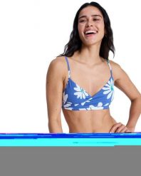 Stanik bikini typu bralette dla Kobiety PRINTED ESSENTIALS Niebieski. Niebieskie stroje kąpielowe damskie Roxy, xs, bez wzorów, z elastanu. Za 169.99 zł.