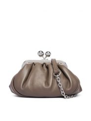 Weekend Max Mara Torebka Nembi 2625516104600 Khaki. Brązowe torebki wizytowe damskie Weekend Max Mara, bez wzorów, ze skóry, bez dodatków. Za 1,239.00 zł.