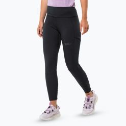 Spodnie trekkingowe damskie Jack Wolfskin Kammweg Tights. Czarne spodnie sportowe damskie Jack Wolfskin, na lato, bez wzorów, sportowe, trekkingowe. Za 379.99 zł.