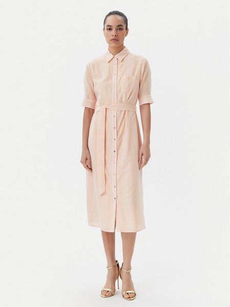 Fracomina Sukienka koszulowa FS25SD2003W78601 Różowy Regular Fit. Czerwone sukienki damskie Fracomina, l, bez wzorów, z bawełny, bez kołnierzyka, bez ramiączek, koszulowe. Za 379.99 zł.