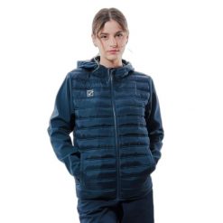 Damska kurtka z kapturem Givova Superior. Niebieskie kurtki sportowe damskie Givova, na zimę, bez wzorów, z puchu, bez ramiączek, z kapturem, narciarskie. Za 303.99 zł.