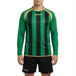Męska Kurtka Treningowa do Biegania KIT RIAD ML Zielono-Czarna. Czarne kurtki sportowe męskie Legea, m, bez wzorów, z bawełny, z kapturem, do biegania. Za 80.00 zł.