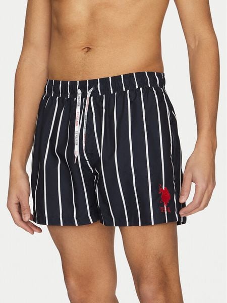 U.S. Polo Assn. Szorty kąpielowe MUP1906 Granatowy Regular Fit. Niebieskie kąpielówki męskie U.S. Polo Assn., bez wzorów, z syntetyku. Za 229.99 zł.