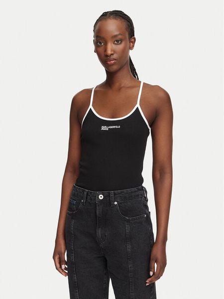 Karl Lagerfeld Jeans Body B3W17028 Czarny. Czarne body Karl Lagerfeld Jeans, bez wzorów, z bawełny. Za 228.99 zł.
