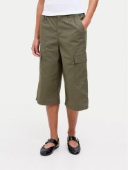 JJXX Spodnie capri Olga 12271698 Zielony Straight Fit. Zielone spodnie materiałowe damskie JJXX, bez wzorów, z bawełny. Za 149.99 zł.