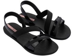 Buty sandały damskie Ipanema Vibrant. Czarne sandały damskie Ipanema, bez wzorów, z materiału, bez obcasa, bez zapięcia. Za 139.99 zł.