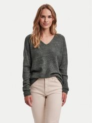 Vero Moda Sweter Crewlefile 10233357 Zielony Loose Fit. Zielone swetry nierozpinane damskie Vero Moda, l, bez wzorów, z syntetyku, bez kołnierzyka, bez ramiączek. Za 99.99 zł.