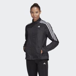 Kurtka damska adidas Marathon 3-Bandes. Czarne kurtki sportowe damskie Adidas, xs, bez wzorów, z materiału, bez ramiączek, bez kaptura, do biegania. W wyprzedaży za 273.55 zł.