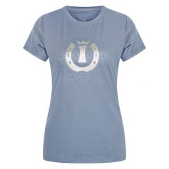 Koszulka damska Imperial Riding Hally. Niebieskie koszulki sportowe damskie IMPERIAL RIDING, bez wzorów, bez ramiączek, do jazdy konnej. Za 201.50 zł.