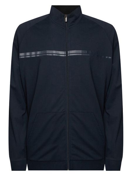 BOSS Bluza Authentic Jacket Z 50554779 Granatowy Regular Fit. Niebieskie bluzy męskie Boss, m, bez wzorów, z bawełny, bez ramiączek, bez kaptura. Za 407.99 zł.