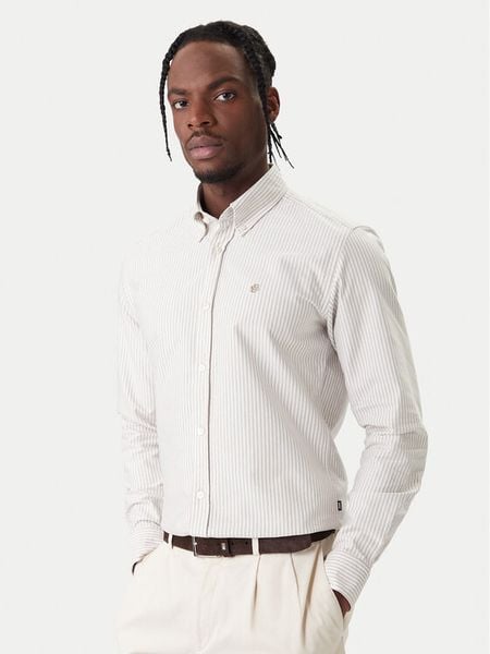BOSS Koszula H-ROAN 50556069 Khaki Regular Fit. Brązowe koszule męskie Boss, m, bez wzorów, z bawełny, bez kołnierzyka, bez ramiączek. Za 370.99 zł.