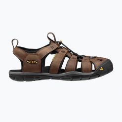 Sandały męskie KEEN Clearwater Cnx. Brązowe buty zimowe męskie Keen, bez wzorów, bez obcasa, bez zapięcia. Za 399.99 zł.