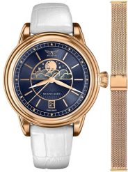 Zegarek damski Aviator V.1.33.2.256.4 WM-SET różowe złoto. Czerwone zegarki damskie AVIATOR, złote. Za 3,388.90 zł.