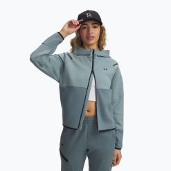 Bluza damska Under Armour Sport Terry Crew. Niebieskie bluzy damskie Under Armour, bez wzorów, sportowe, bez ramiączek, bez kaptura. Za 249.99 zł.