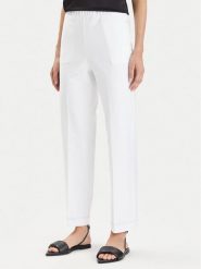 Weekend Max Mara Spodnie materiałowe Ballata 2416781108 Biały Regular Fit. Białe spodnie materiałowe damskie Weekend Max Mara, bez wzorów, z materiału. Za 639.99 zł.