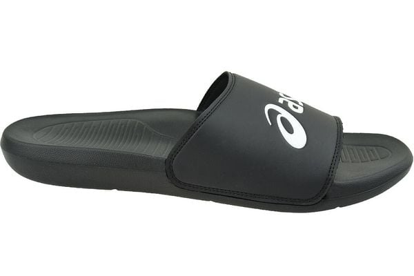 Sandały Dorosły Asics Slides czarny. Czarne sandały męskie Asics, na lato, bez wzorów, z materiału, eleganckie, bez zapięcia. Za 49.99 zł.