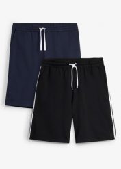 Bermudy dresowe regular fit. Niebieskie spodnie sportowe męskie bonprix, m, bez wzorów, z dresówki. Za 79.99 zł.