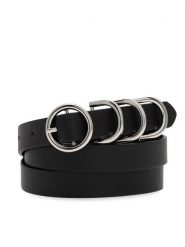 Jenny Fairy Pasek Damski 4W2-008-AW23 Czarny. Czarne paski damskie Jenny Fairy, bez wzorów, ze skóry. Za 39.99 zł.