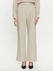 Marella Spodnie materiałowe Nizere 2413131212 Écru Relaxed Fit. Spodnie materiałowe damskie Marella, bez wzorów, ze lnu. Za 559.99 zł.