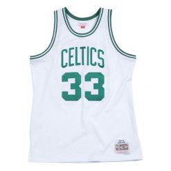 Koszulka NBA Boston Celtics Larry Bird. Białe bluzki damskie Mitchell & Ness, bez wzorów, sportowe, bez kołnierzyka, bez ramiączek. Za 466.50 zł.