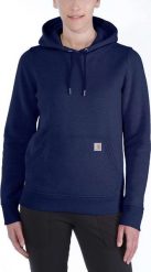 Carhartt Bluza Carhartt Clarksburg Pullover Navy. Niebieskie bluzy damskie Carhartt, bez wzorów, bez ramiączek, bez kaptura. Za 241.31 zł.