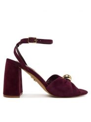 Steve Madden Sandały 11005242 Bordowy. Czerwone sandały damskie Steve Madden, bez wzorów, ze skóry, bez obcasa, na słupku, bez zapięcia. Za 519.99 zł.