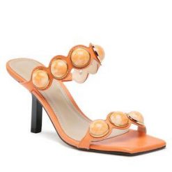 Klapki Loretta Vitale. Brązowe klapki damskie Loretta Vitale, bez wzorów, bez obcasa, bez zapięcia. Za 399.99 zł.