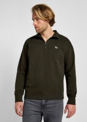 WRANGLER MĘSKA BLUZA HALF ZIP SWS OLIVE NIGHT 112355752 LL99016192. Zielone bluzy męskie Lee, m, bez wzorów, bez ramiączek, bez kaptura. Za 199.99 zł.