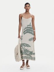 Desigual Sukienka letnia Marsella 25SWVF11 Beżowy Slim Fit. Brązowe sukienki damskie Desigual, na lato, xl, bez wzorów, z syntetyku, bez kołnierzyka, bez ramiączek. Za 349.99 zł.