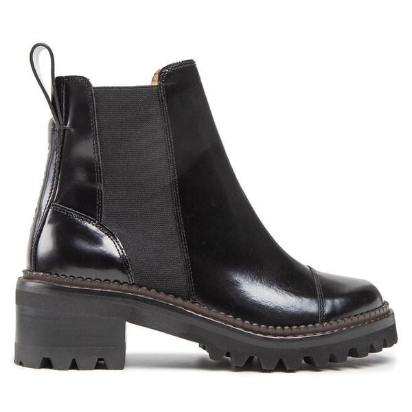 Botki See By Chloé. Czarne botki damskie See By Chloé, bez wzorów, bez obcasa, na słupku, bez zapięcia. Za 1,929.00 zł.