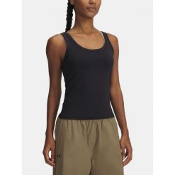Koszulka Damska Top Na Ramiączkach Under Armour Meridian Core Tank. Czarne bluzki damskie Under Armour, bez wzorów, sportowe, bez kołnierzyka, bez ramiączek. W wyprzedaży za 136.25 zł.