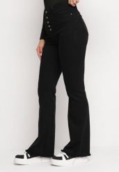 Czarne Jeansy Dzwony Push Up Keharre. Czarne jeansy damskie Born2be, bez wzorów, z jeansu, z podwyższonym stanem. Za 39.99 zł.