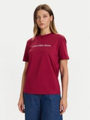 Calvin Klein Jeans T-Shirt LV047C912G Czerwony Regular Fit. Czerwone t-shirty damskie Calvin Klein Jeans, s, bez wzorów, z bawełny, bez kołnierzyka, bez ramiączek. Za 139.99 zł.