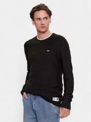 Tommy Jeans Sweter DM0DM15060 Czarny Regular Fit. Czarne swetry męskie Tommy Jeans, l, bez wzorów, z jeansu, bez kołnierzyka, bez ramiączek. Za 299.99 zł.
